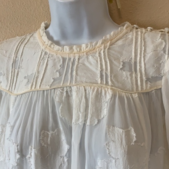 Aritzia Wilfred XXS oversized burn out ivory sheath dress wedding boho l… - Picture 2 of 10